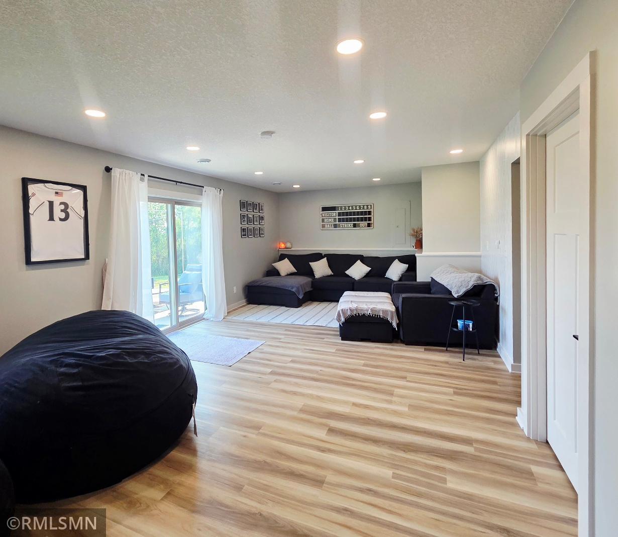 Large, open lower level with walkout to patio