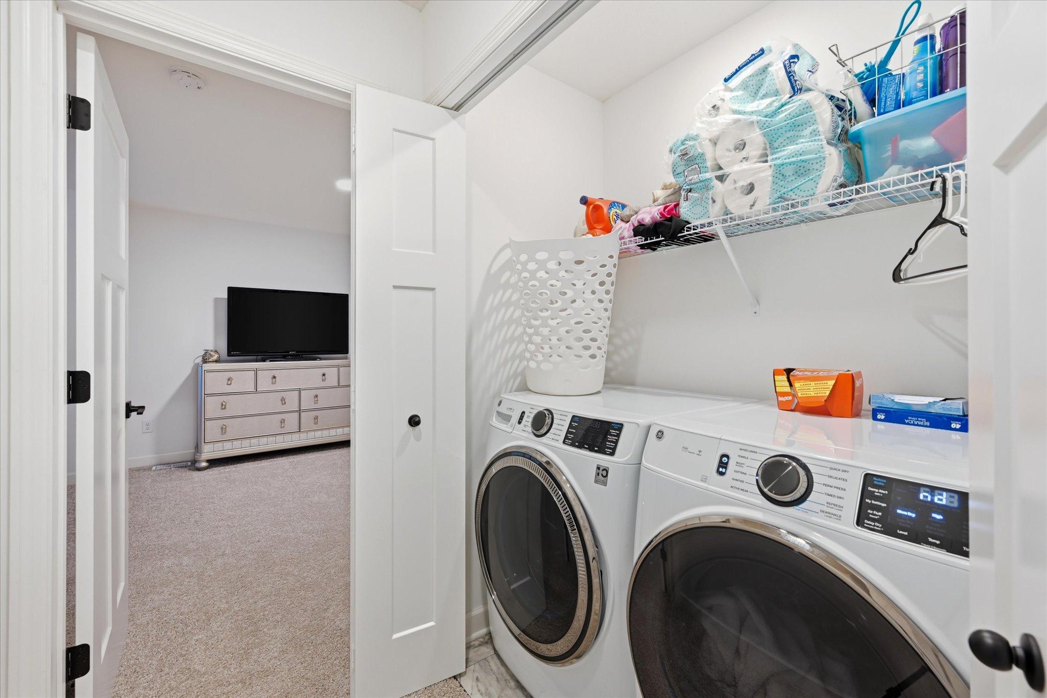 Laundry on upper level