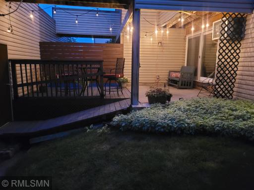 deck with lights in evening