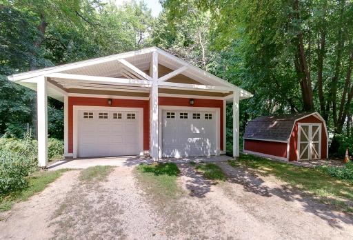 Detached tandem 4 car garage has 912 sq. ft.