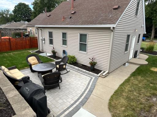 Peaceful back yard great landscaping and a paver patio
