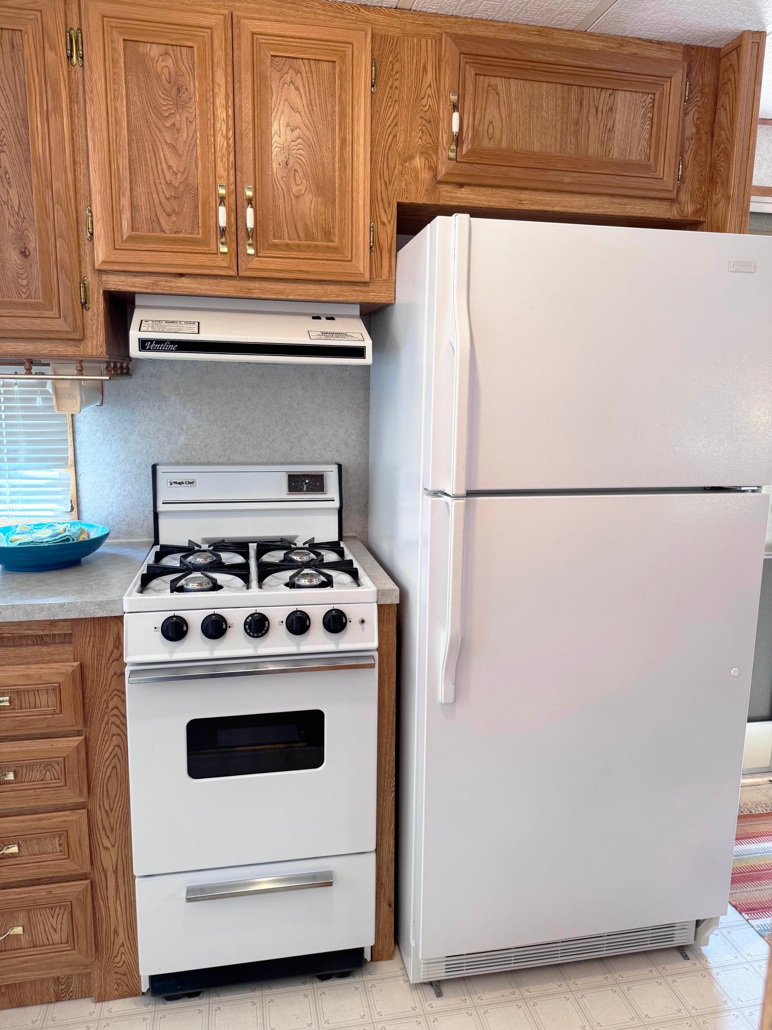 A closer look at the kitchen appliances.