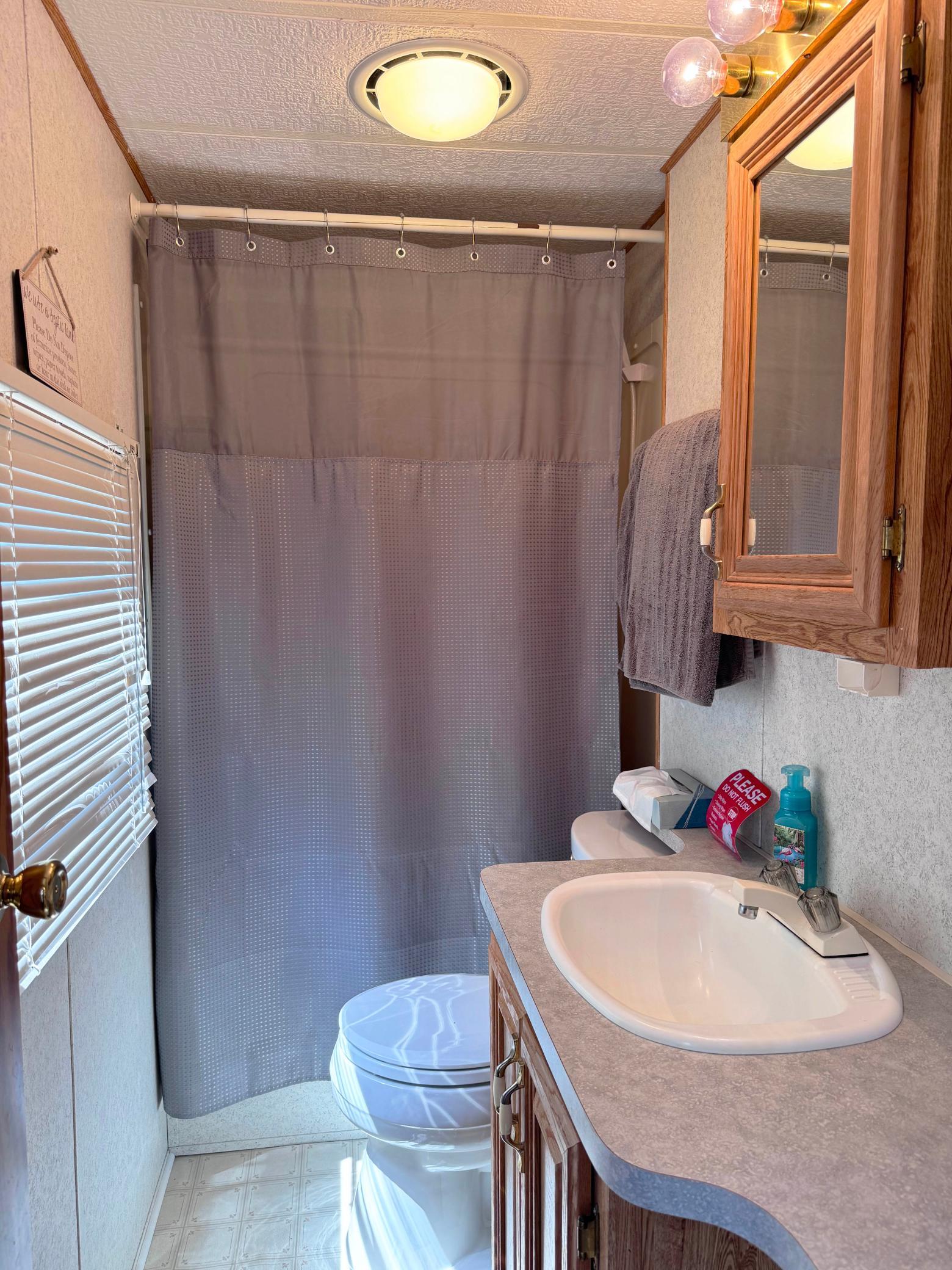 A shot of the bathroom.