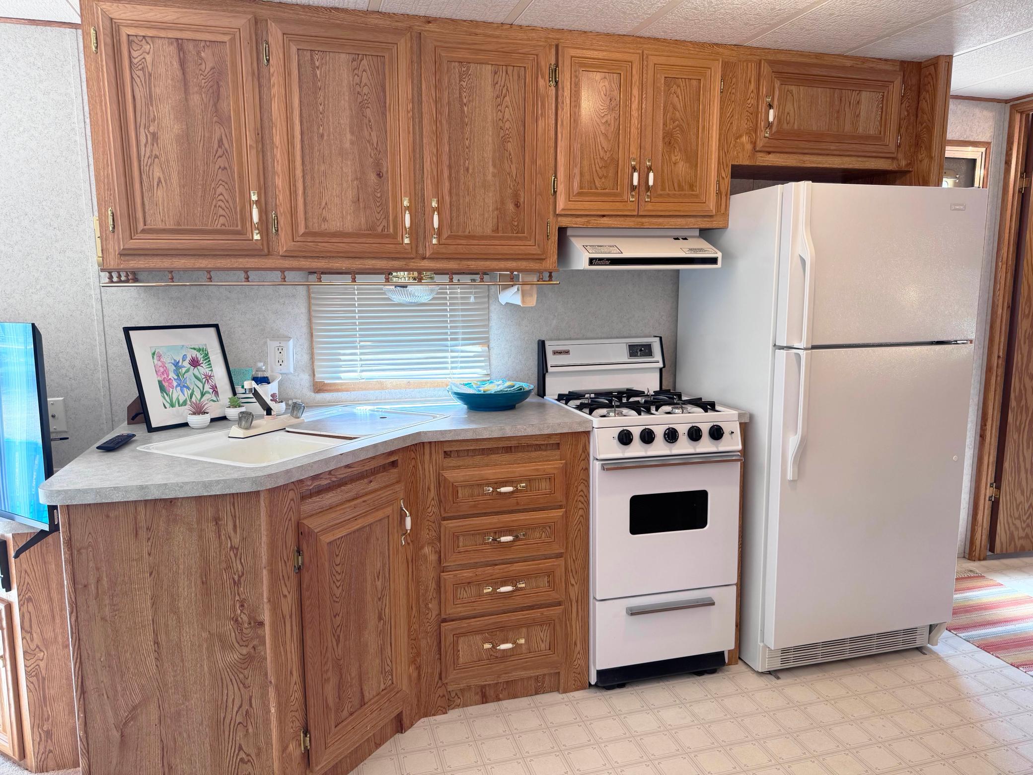A look at the camper's kitchen.