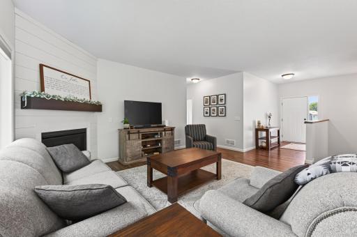 Gas Burning Fireplace with Mantel