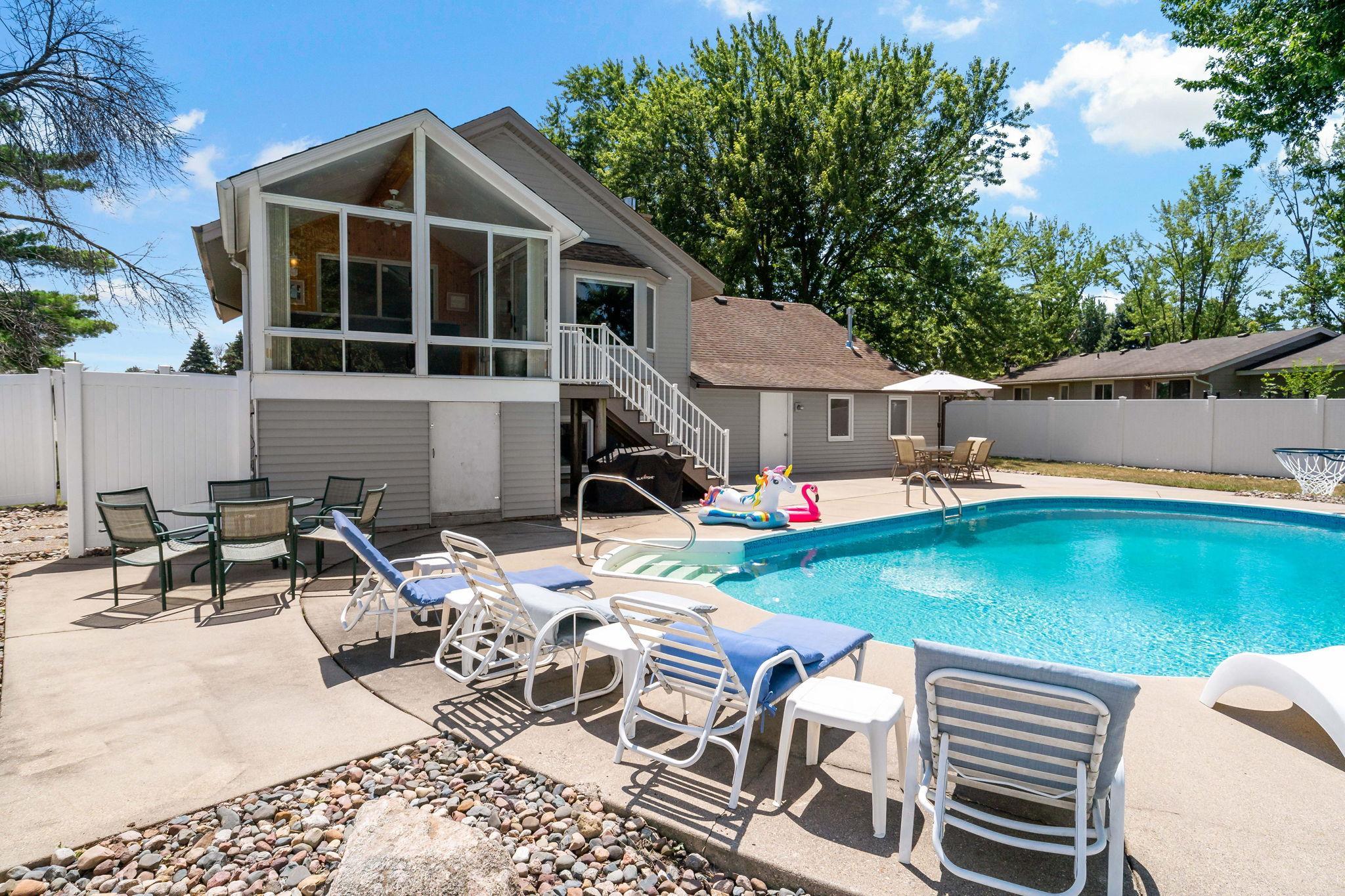 Plenty of space for lounging, entertaining dinner guests, and playing yard games