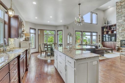 Kitchen view into living area