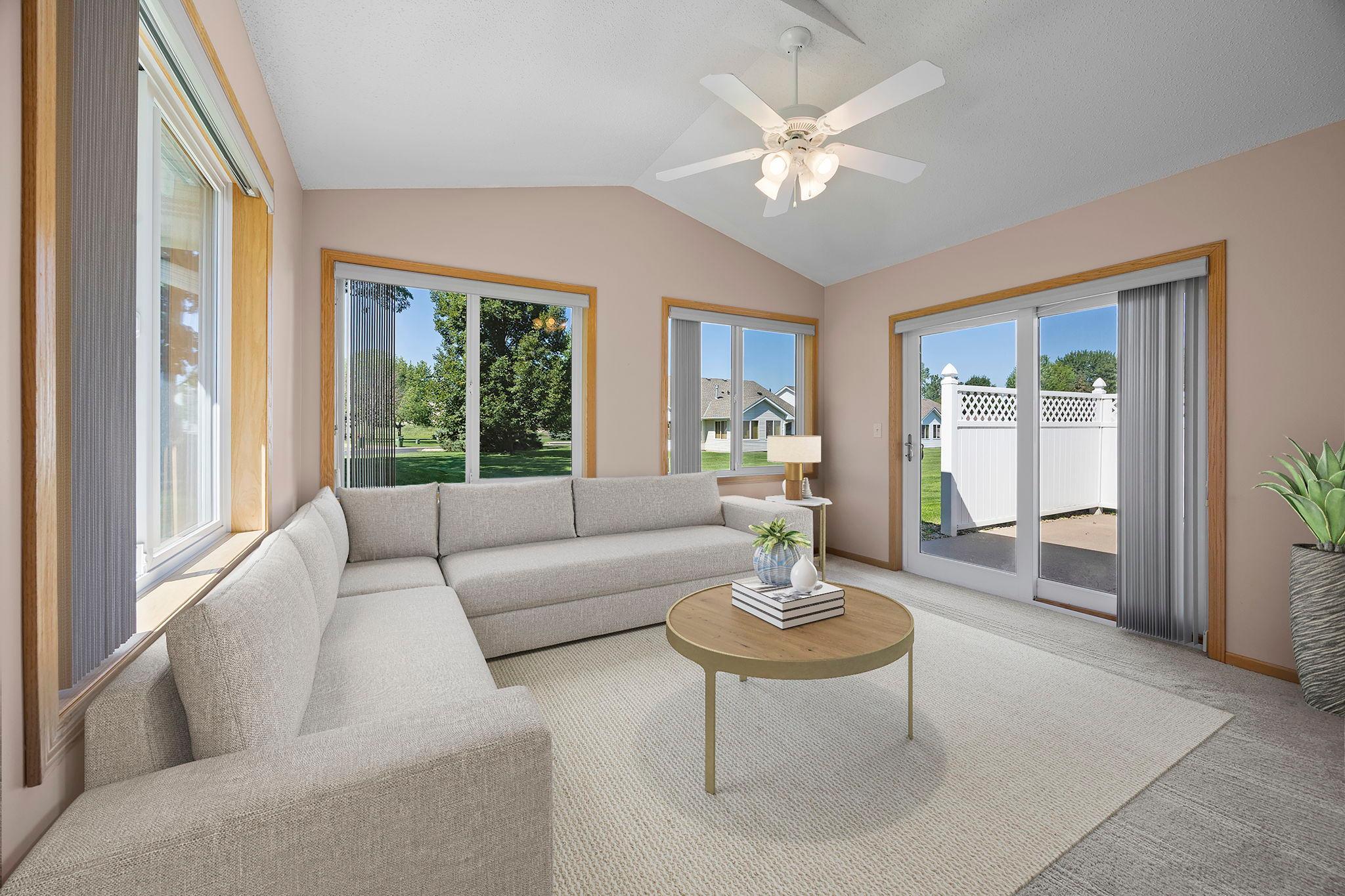 Virtually staged sun room