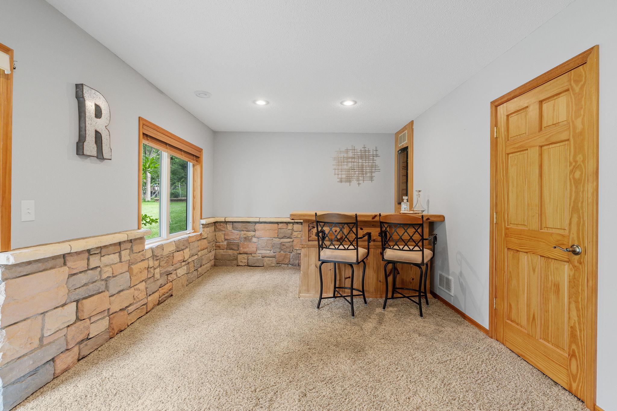 Lower level bar/entertaining area