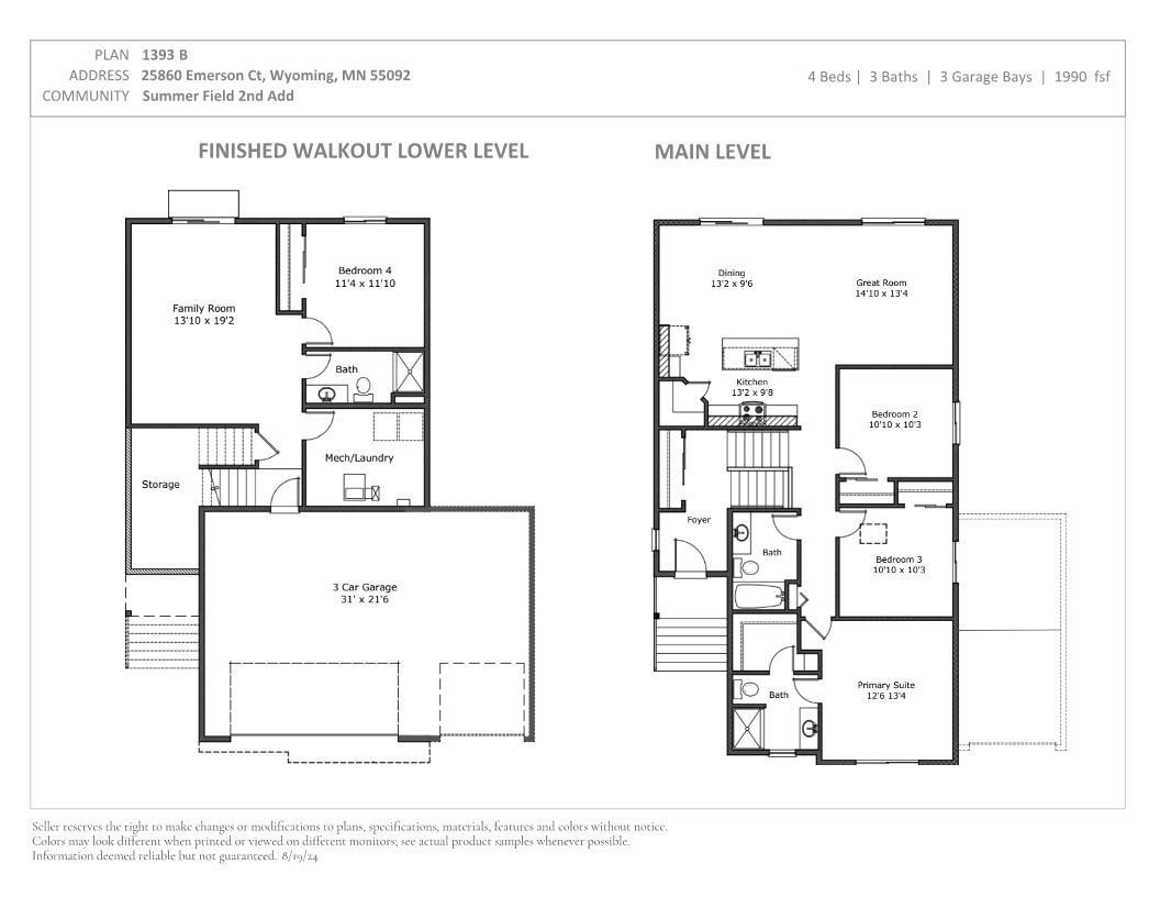 Floor Plan. Photos and renderings may not depict actual plan, materials, & finishes may vary. All measurements are approximate.
