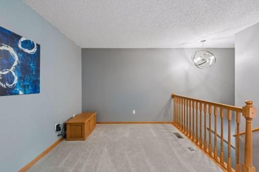 Loft is the perfect spot for an office or sitting area. Space for a desk or bookshelves, plus a small couch or chairs.