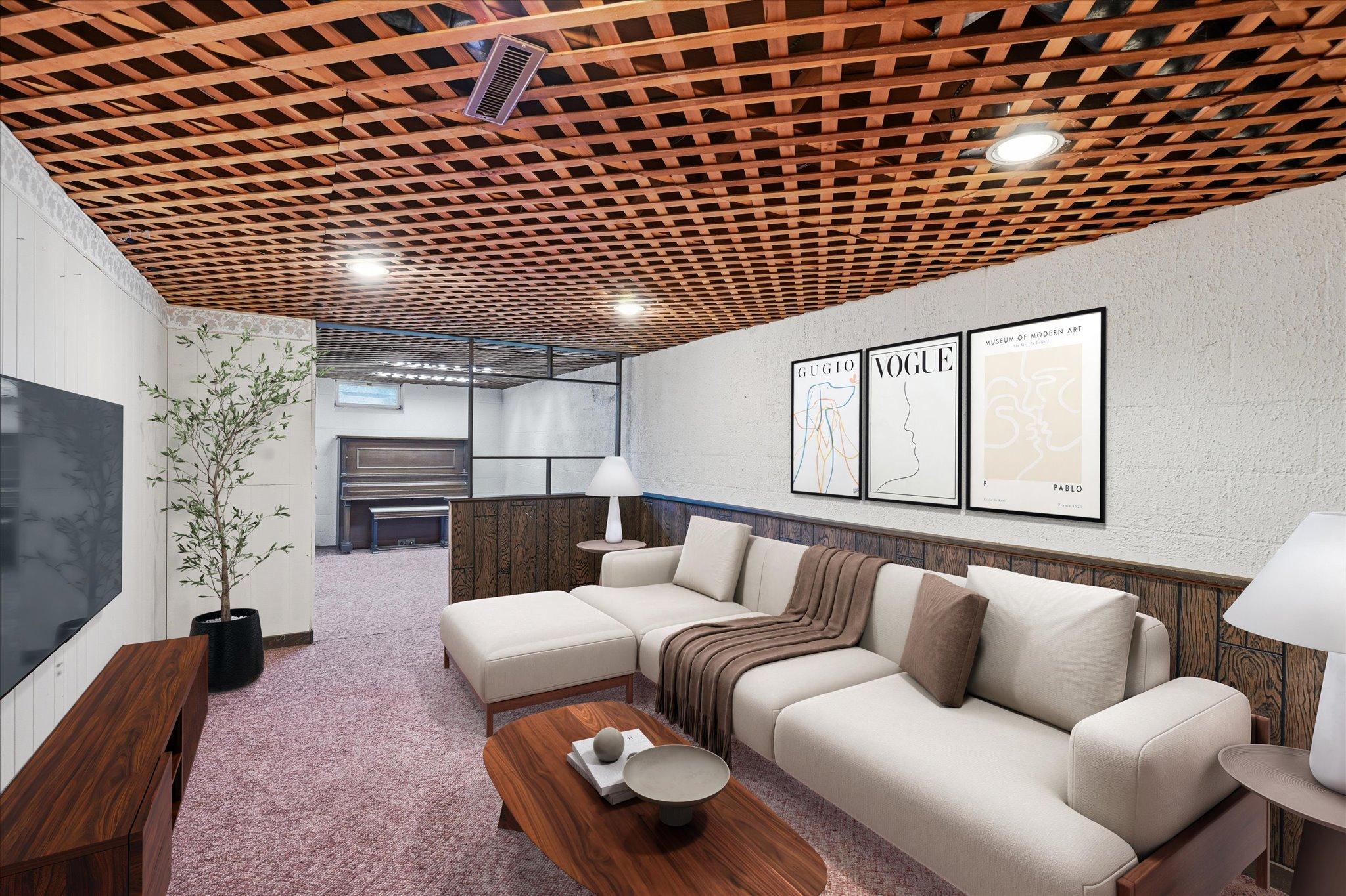 Virtual lower level family room
