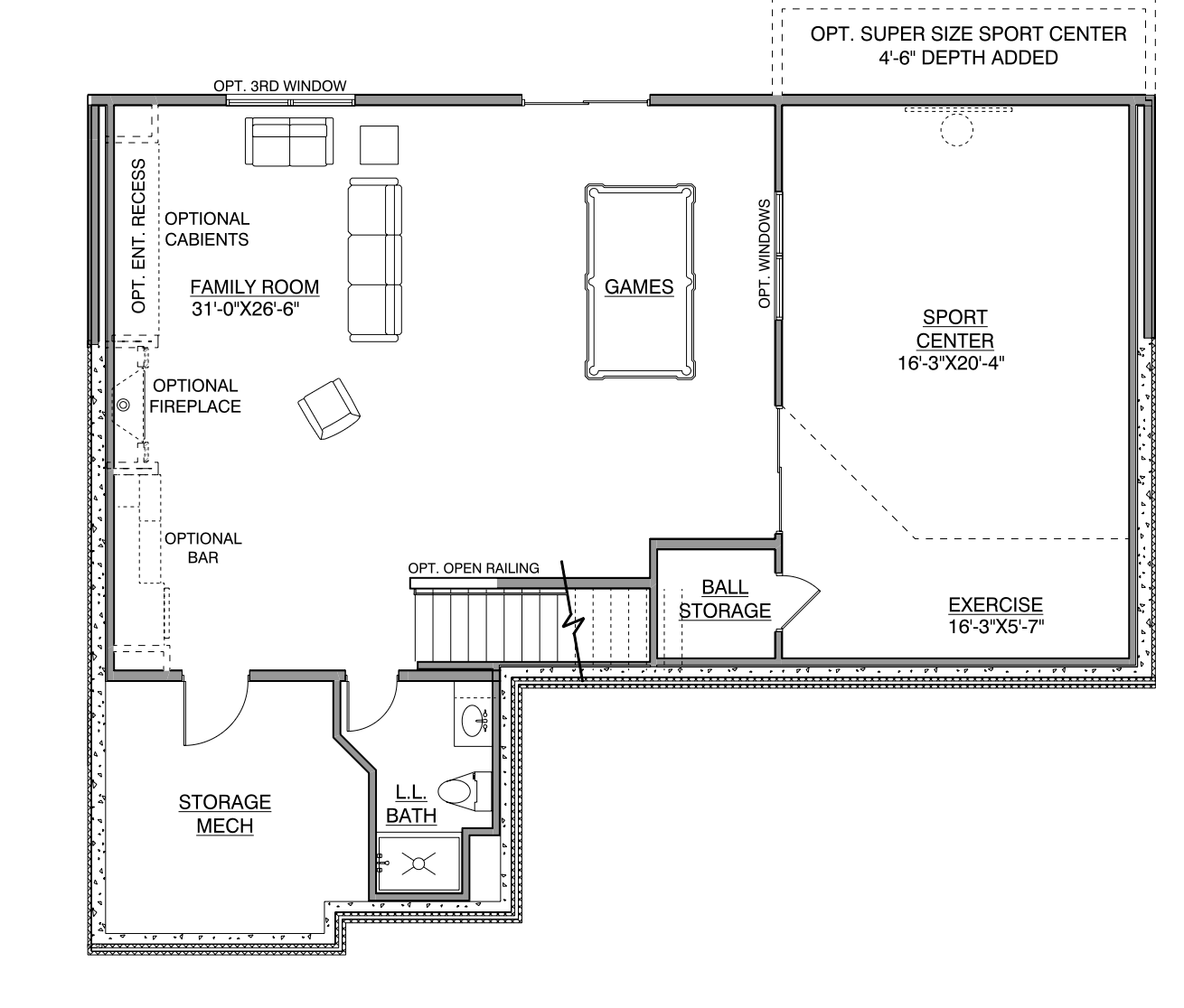Finished lower level