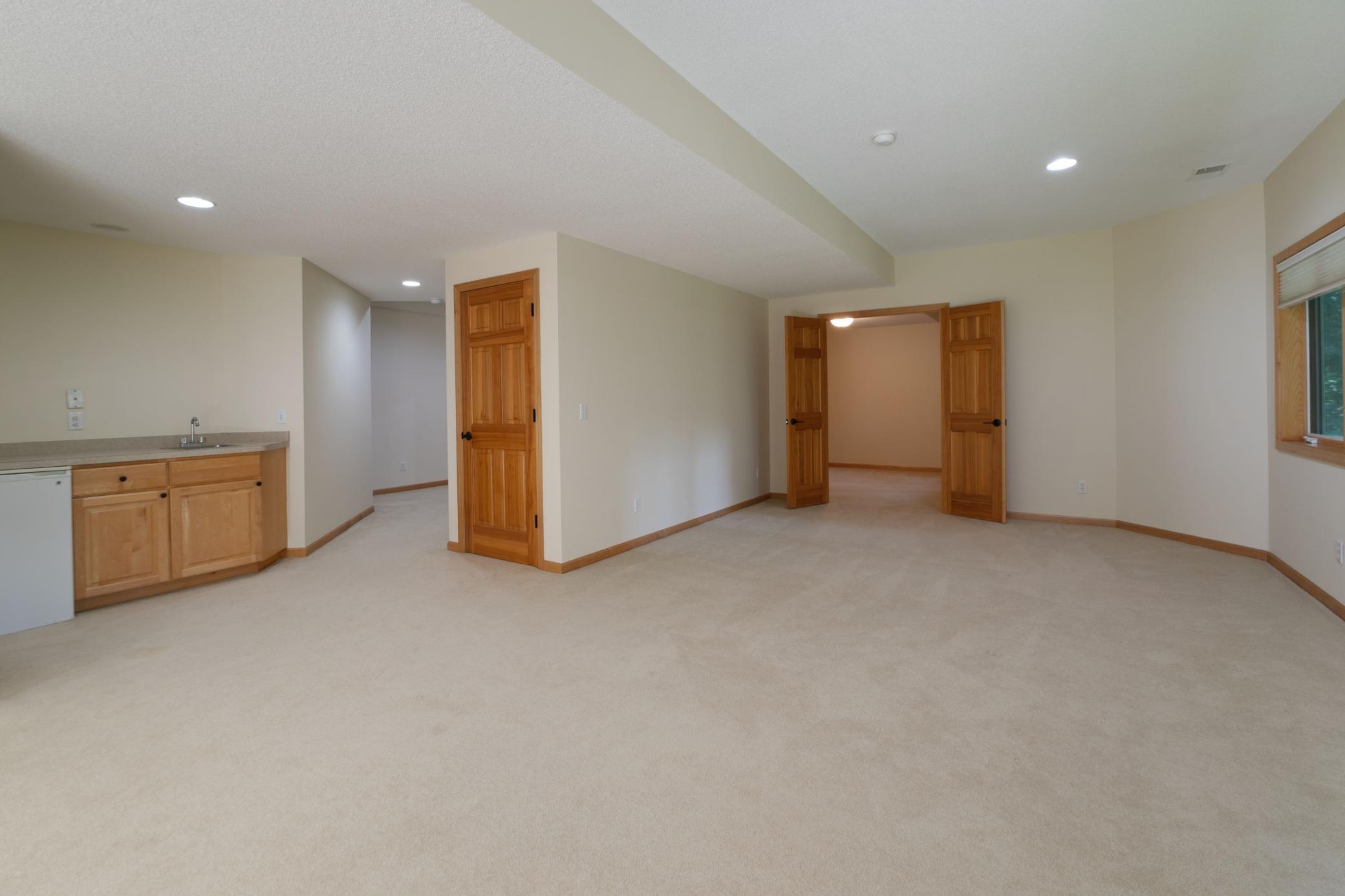 Lower level family room is split in two levels