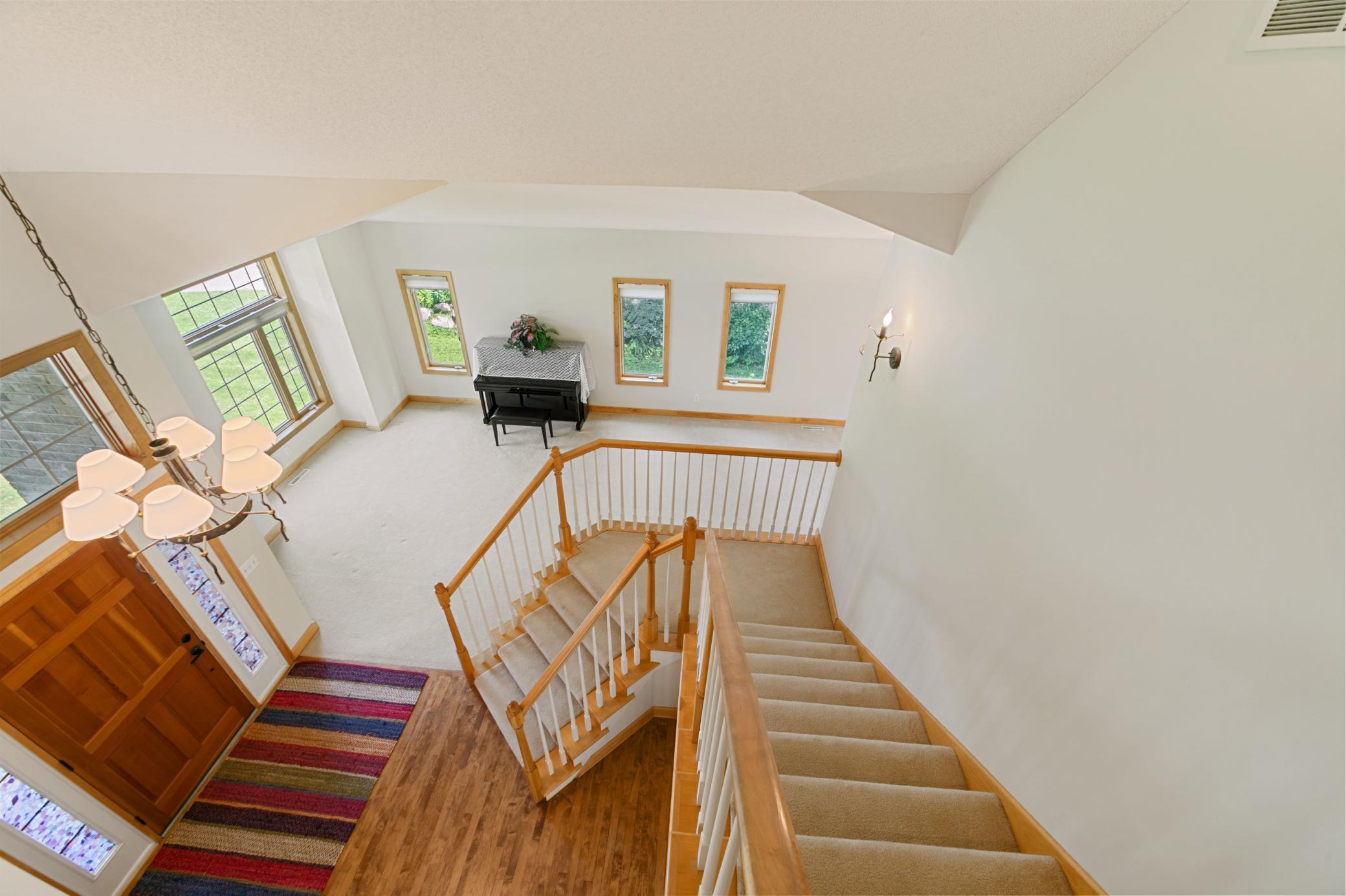 View looking down from top of stairs