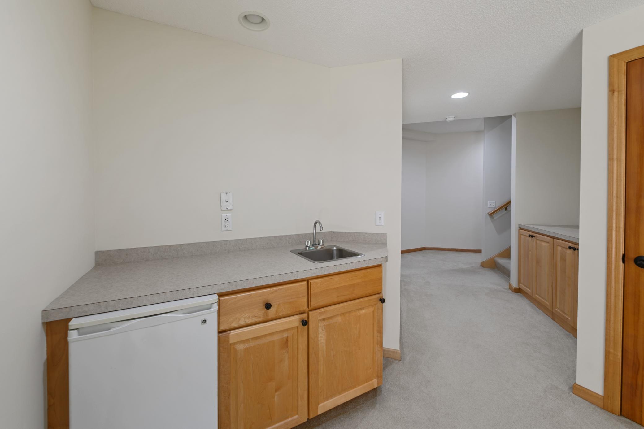 Bar area in lower level family room