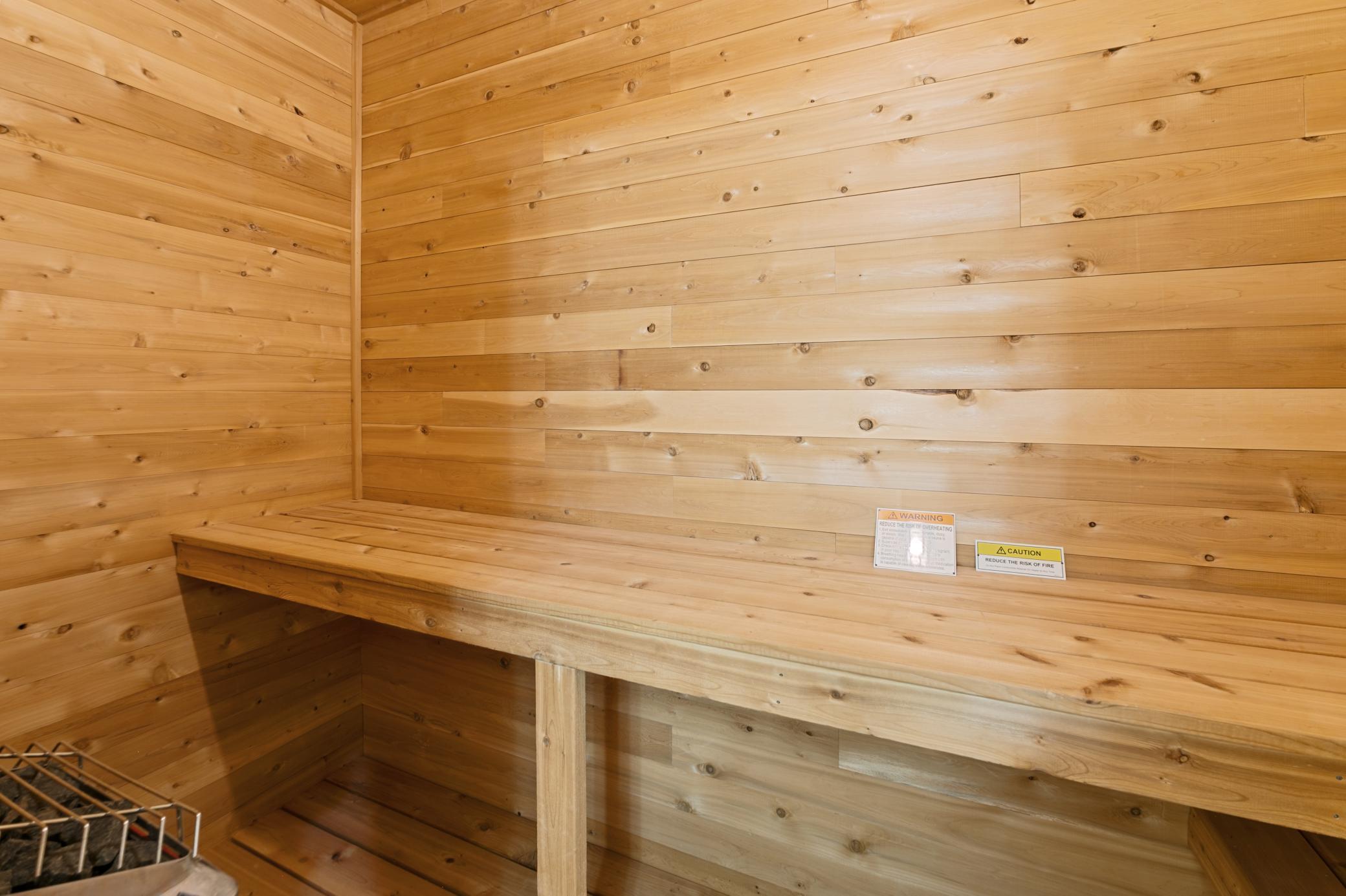 sauna in lower level bathroom