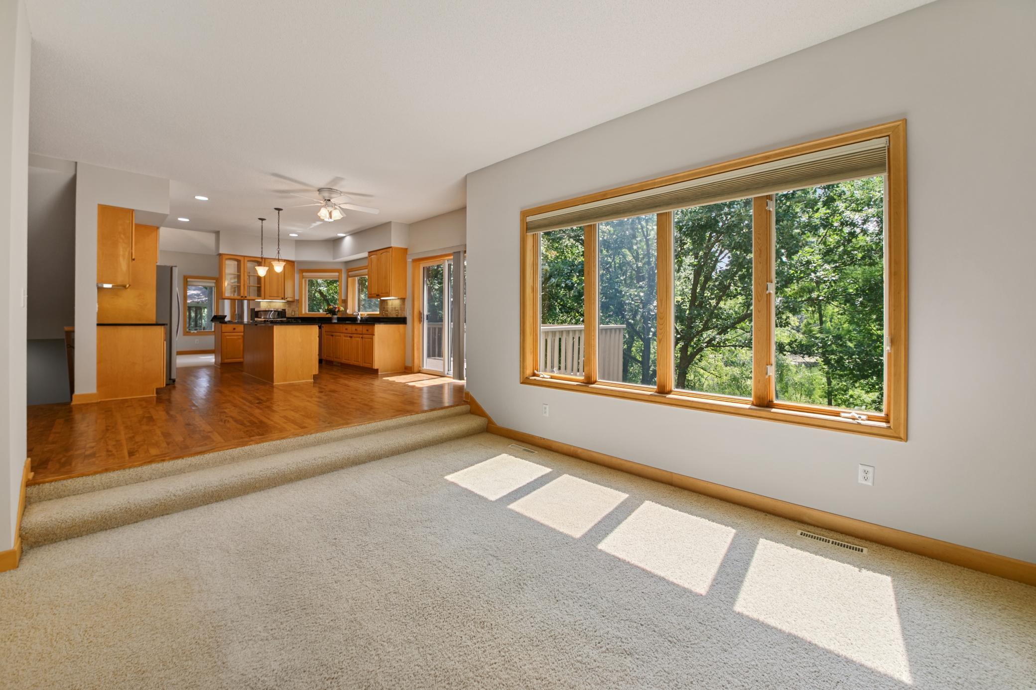 Sunken family room off kitchen