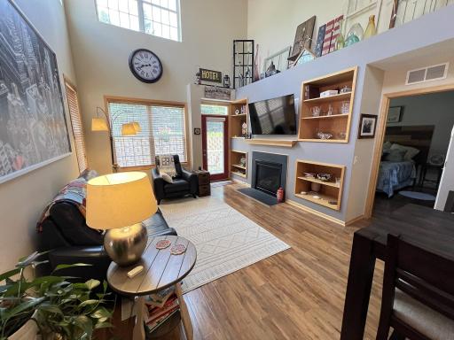 2 story main floor living room that walks-out to new maintenance free deck.