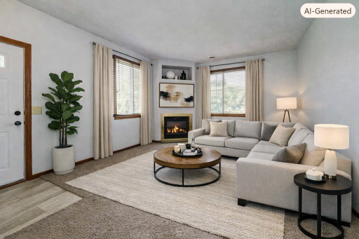 Virtually staged living room