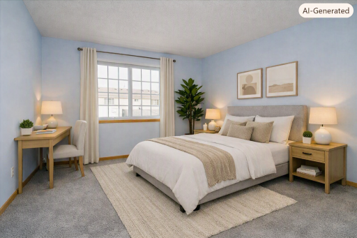 Virtually staged bedroom 2