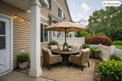 Virtually staged patio