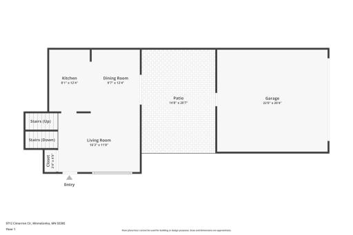 Main level, patio, and garage