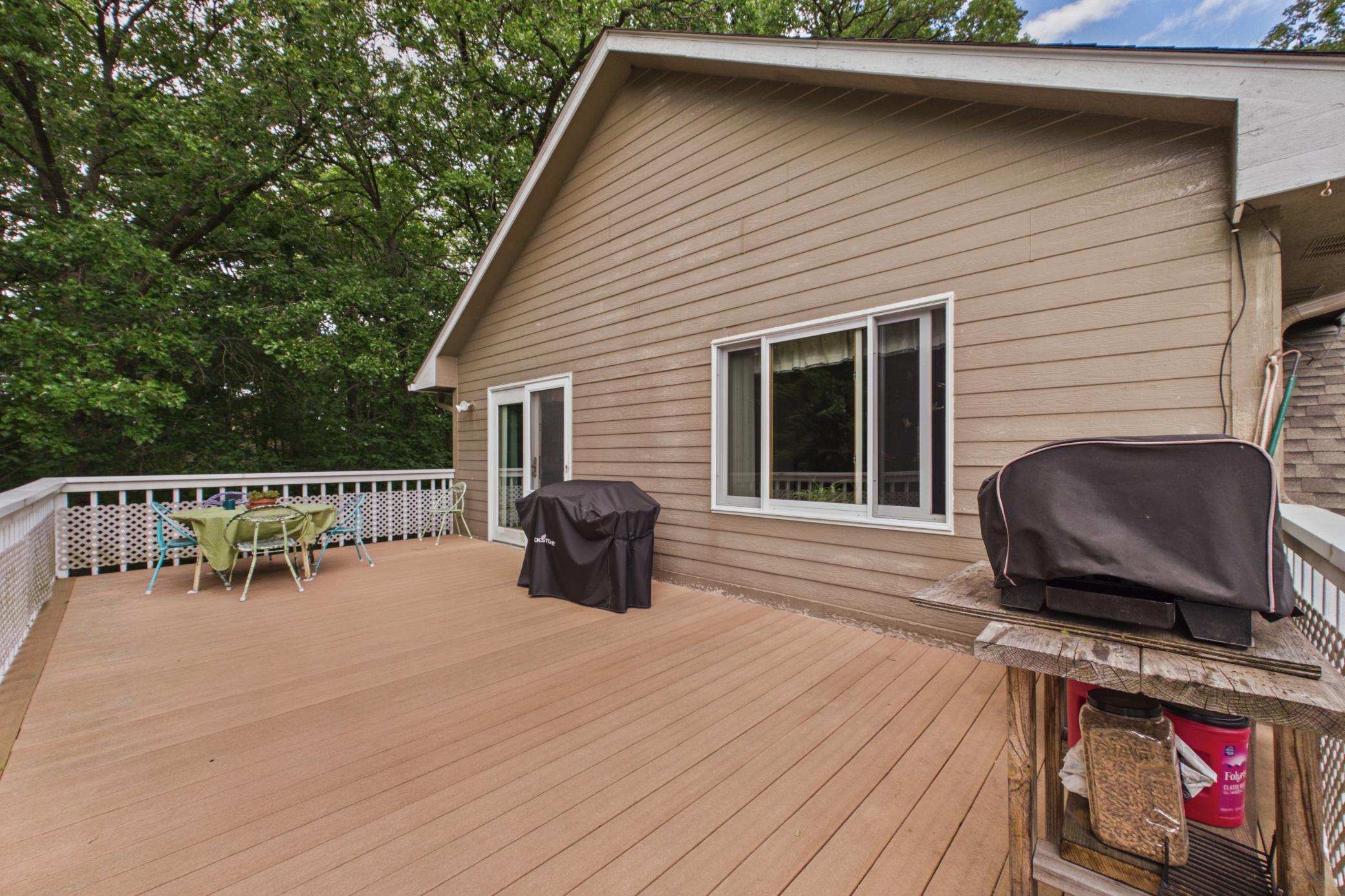 Main level deck with maintenance free decking