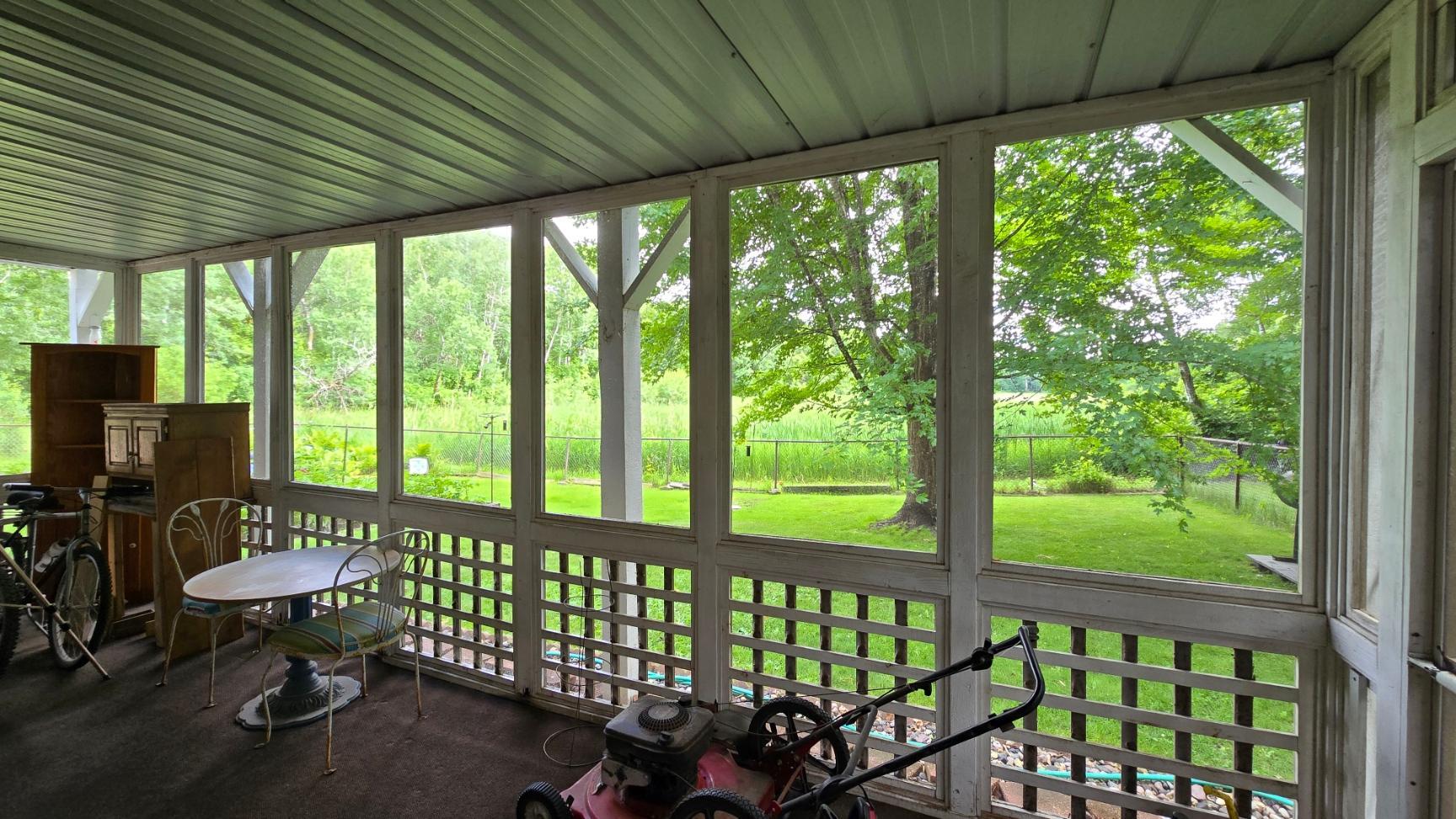 Fully screened back porch