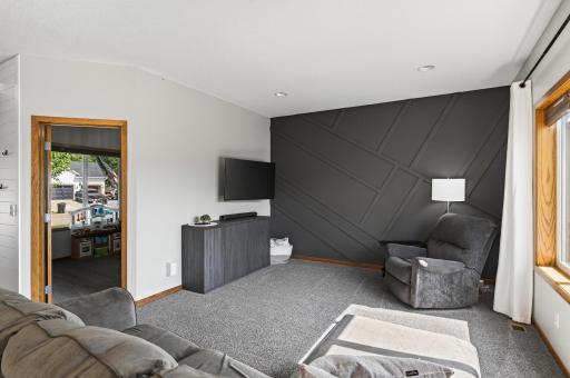 Beautiful accent wall gives an elevated feel.