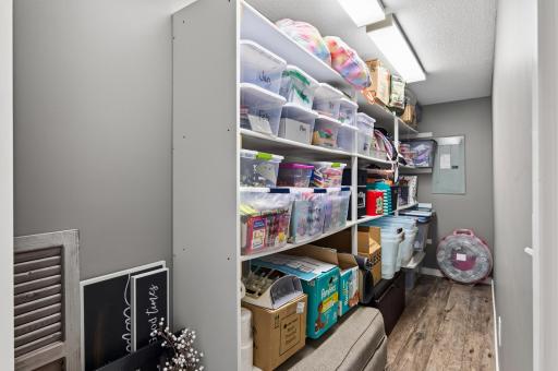 16x4ft storage room. Well lit and perfect for organization.