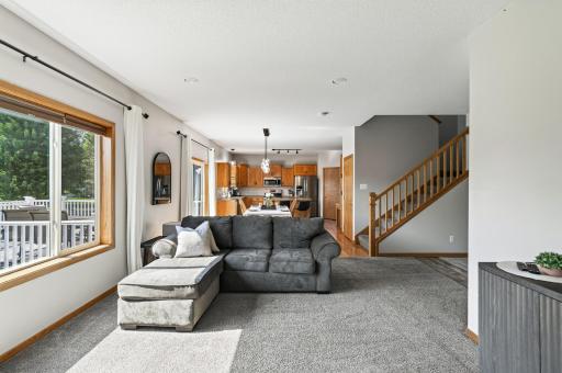 Open concept -- lots of natural light on the main level.