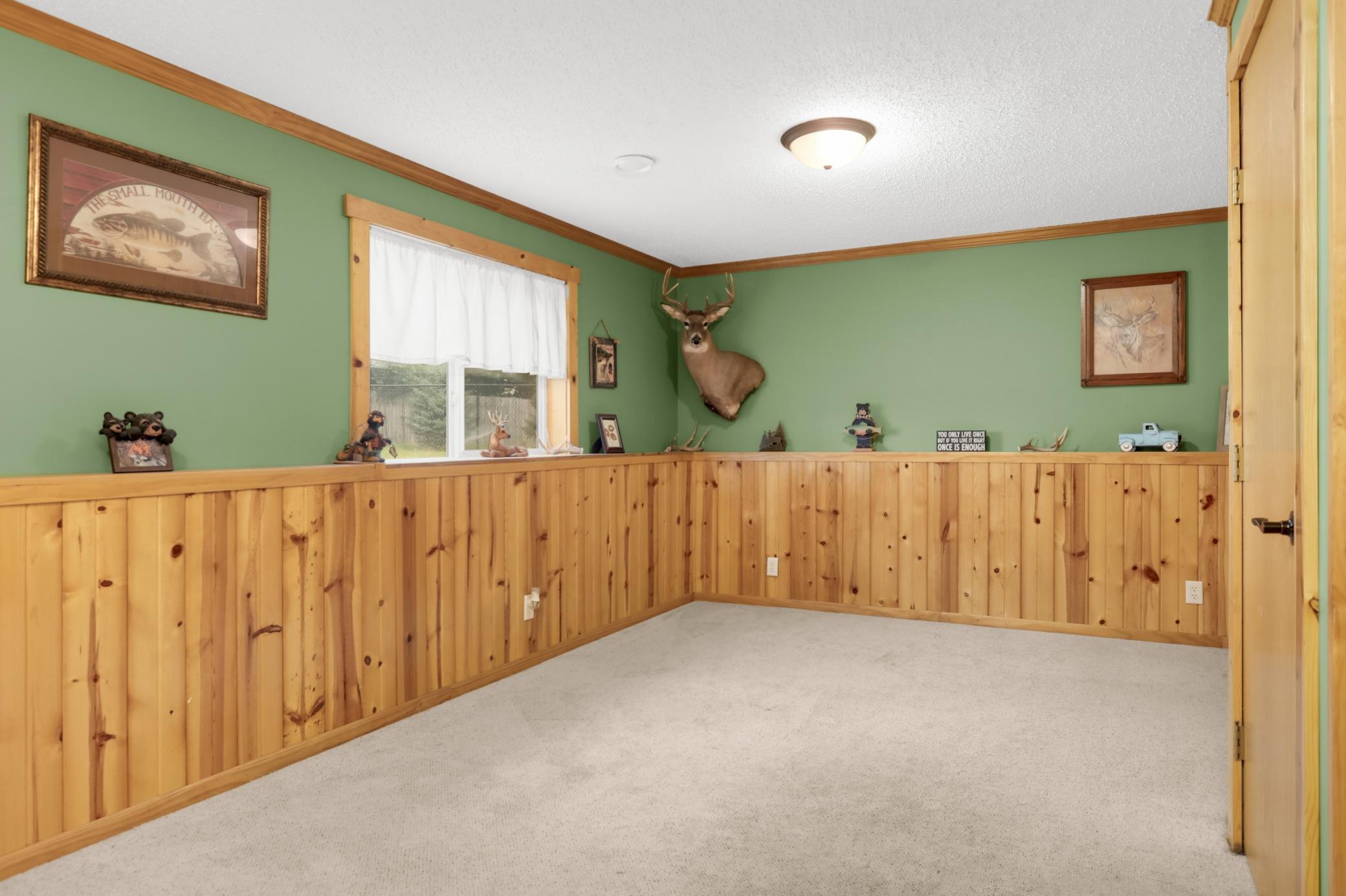 Finished family room in the lower level
