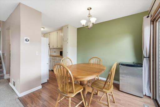 Dining area with nice light from the patio doors.