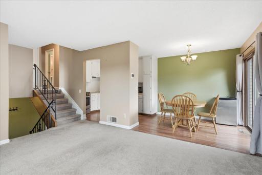 Unique layout creates nice separate spaces, yet functional livability.