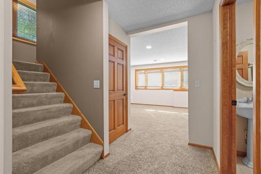 From the entry way looking into the sun-filled living room.