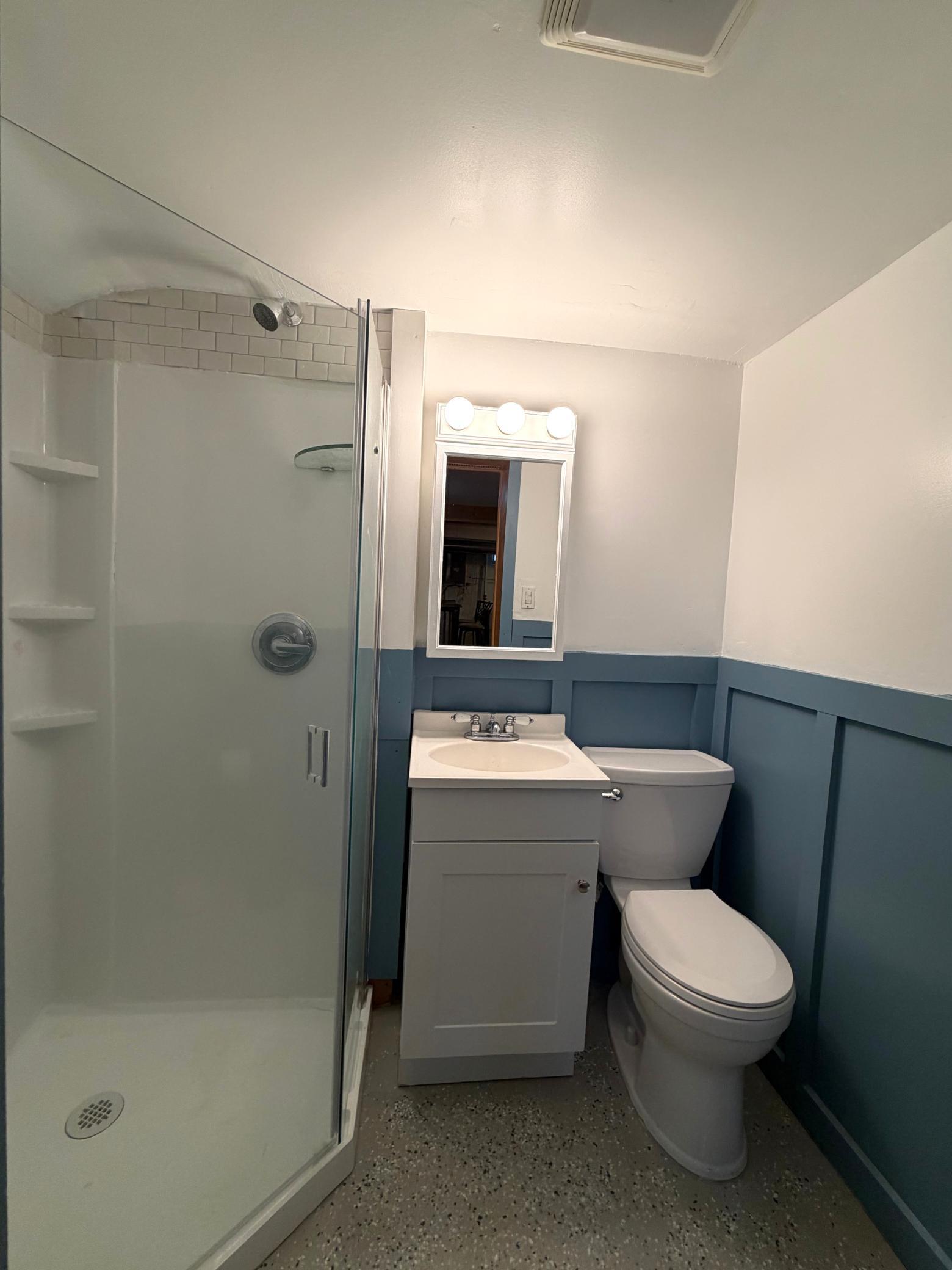 Lower level three quarter bath