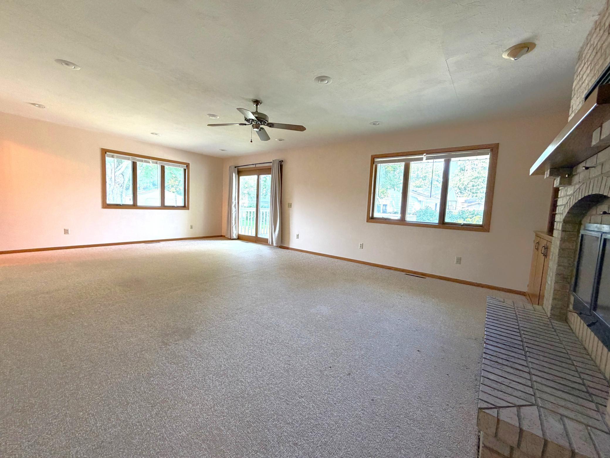 Family room with walk out to deck