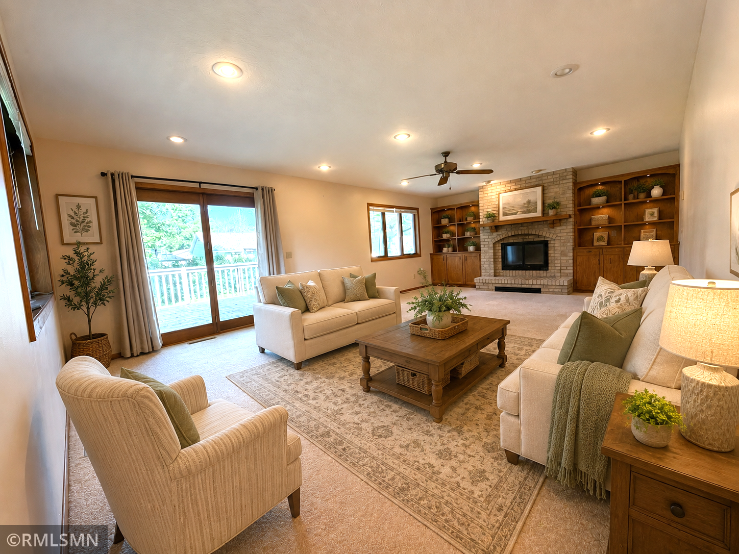 Family room virtually staged