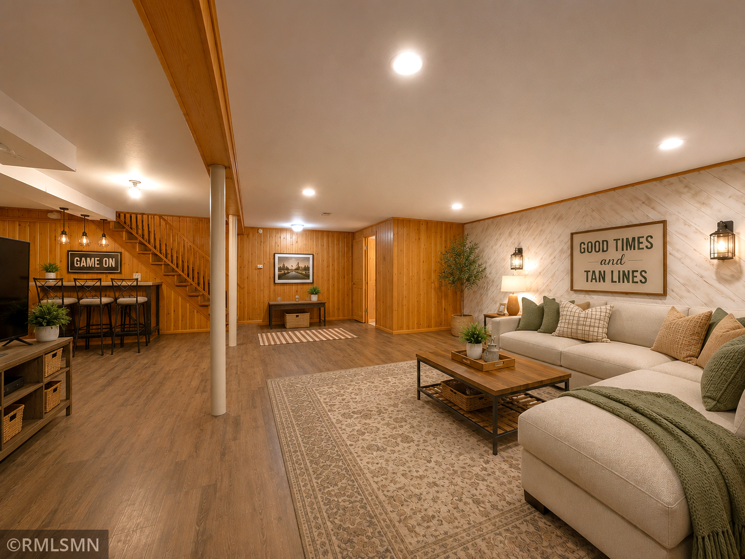 Lower level virtually staged