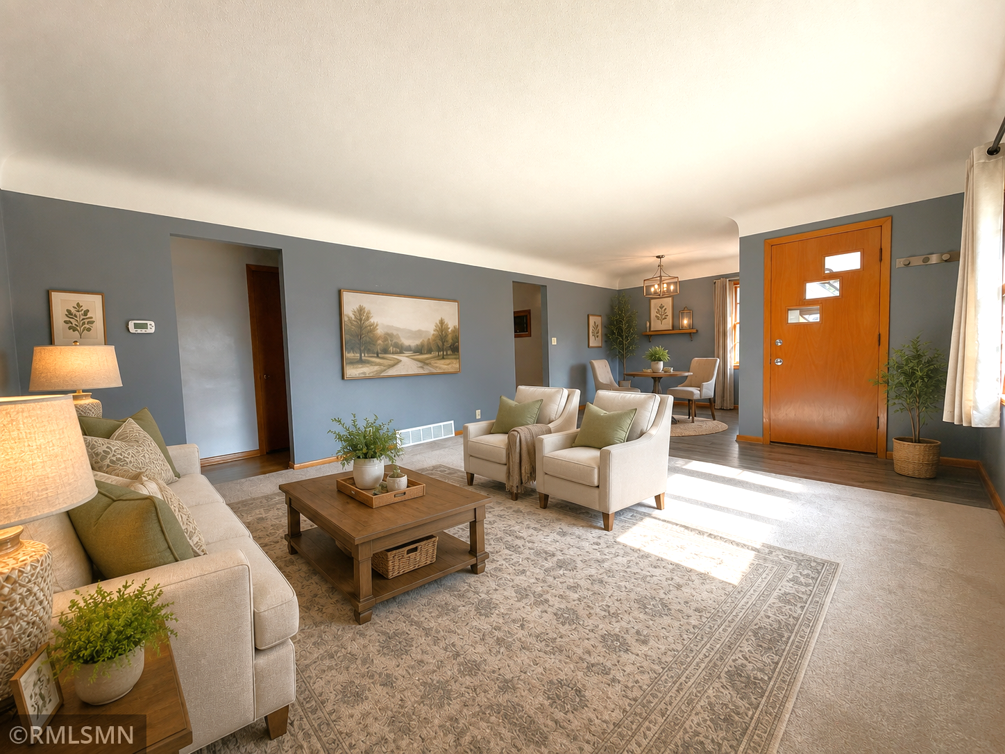 Living room virtually staged