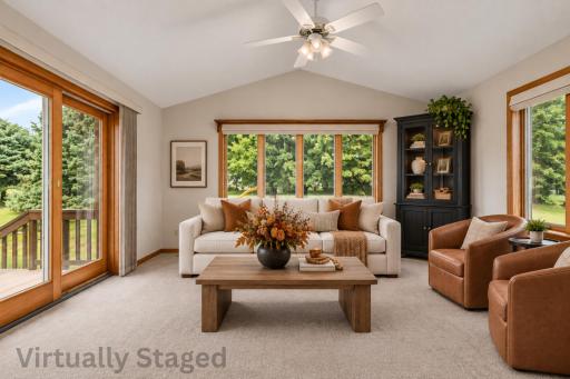 Sunroom - main level - virtually staged