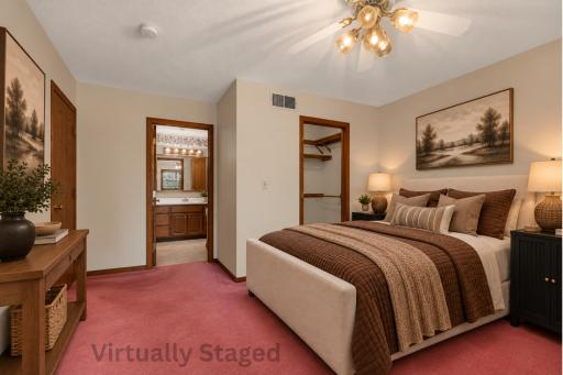 Primary Suite - main level - virtually staged