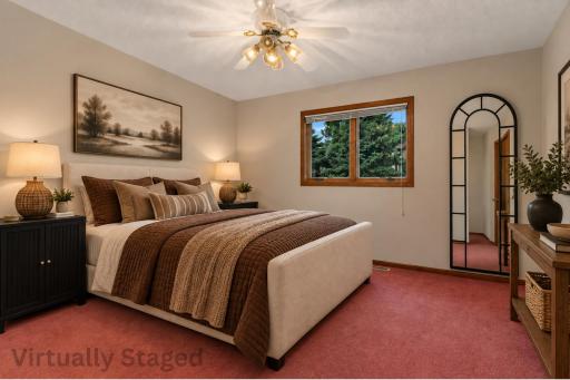 Primary Suite - main level - virtually staged