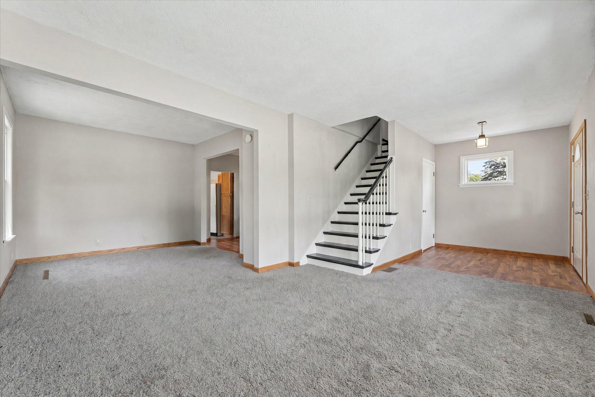 Large front entry - and lower bathroom