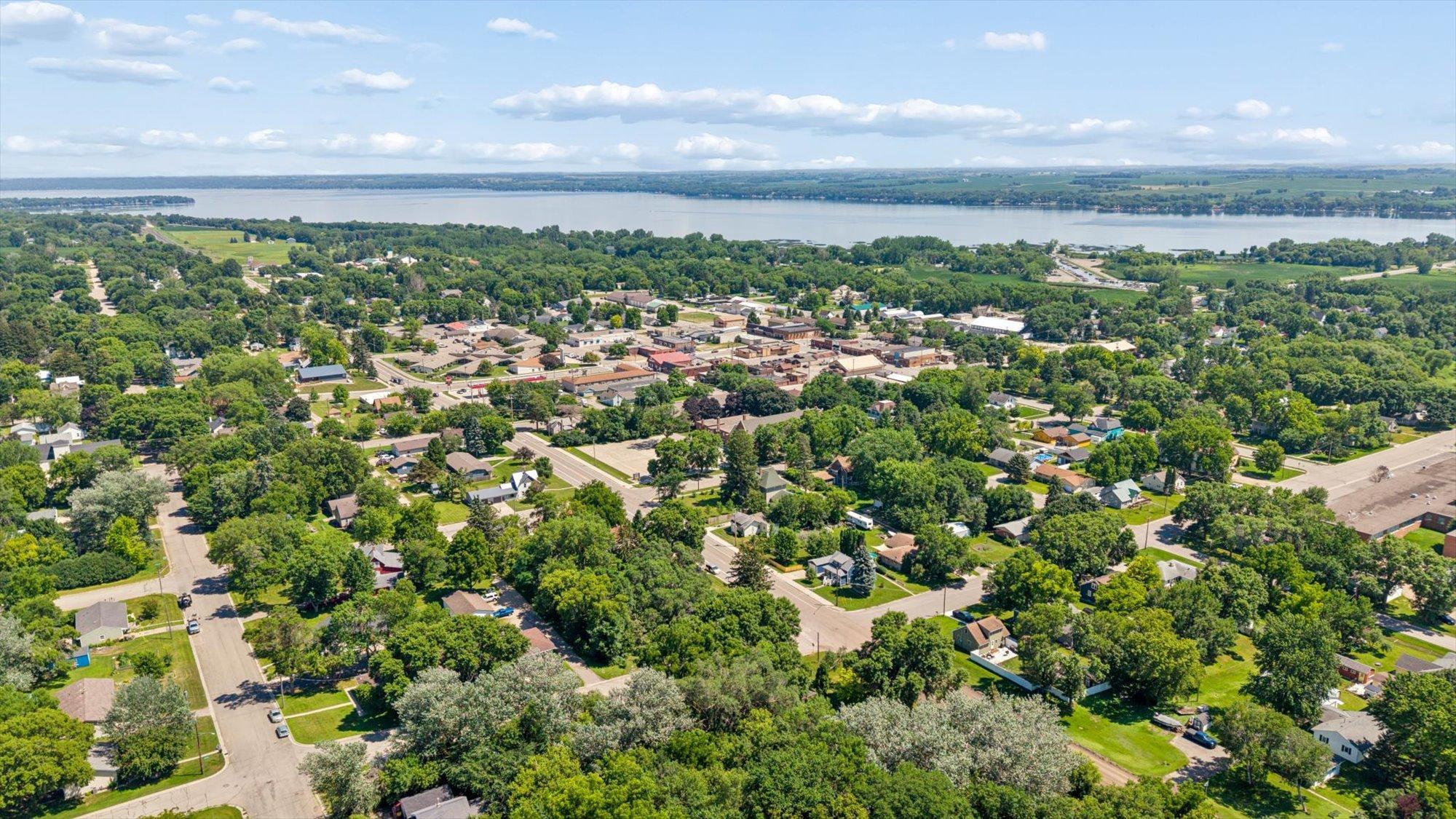 Aerial of where home sits from Lake Minnewaska. 1 mile walk.