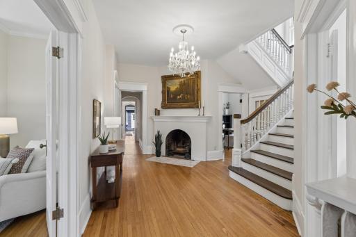 Welcoming foyer with easy flow into the living and family rooms.