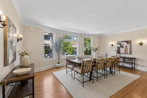 Bright and spacious formal dining room with room to entertain.
