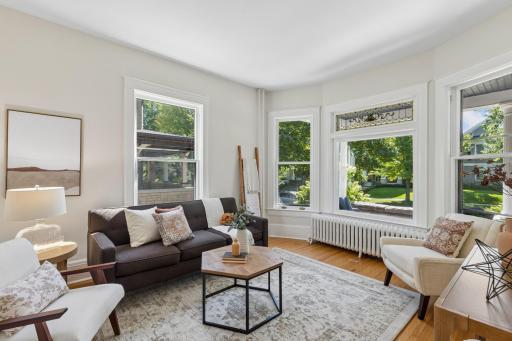 Family room sits just across from the living room, creating two inviting spaces for gathering.