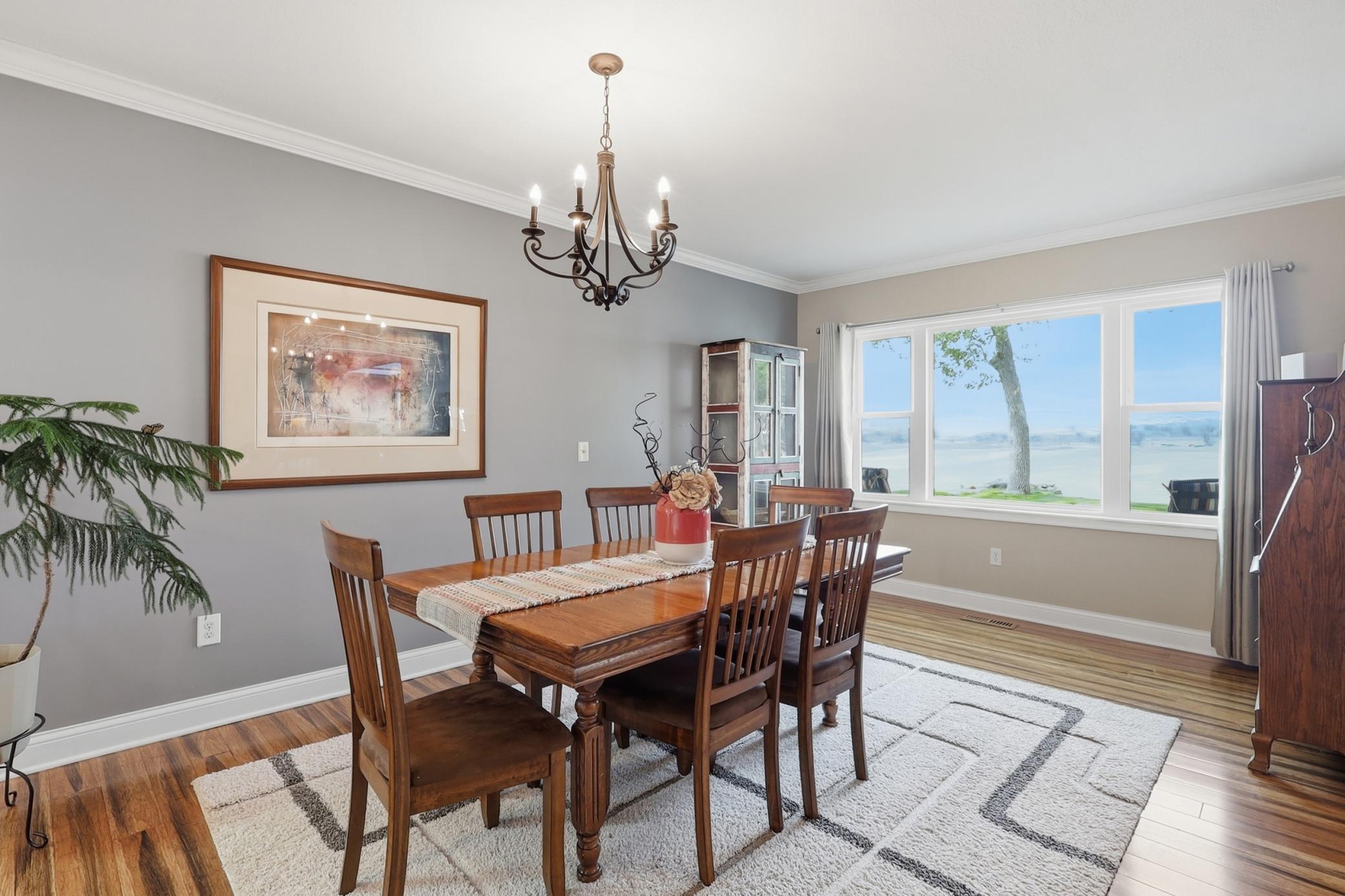 Informal dining room with big lake view
